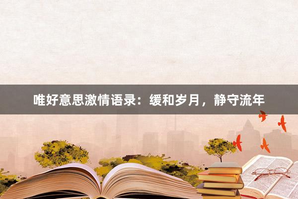 唯好意思激情语录：缓和岁月，静守流年